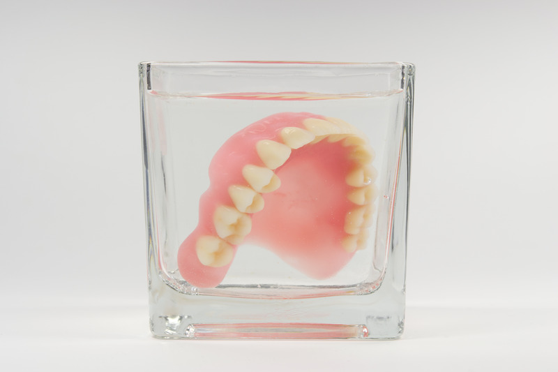 Dentures in water soaking